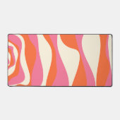 Ebb and Flow 4 – ピンク、オレンジ、クリーム デスクマット (正面)