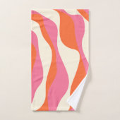 Ebb and Flow 4 – ピンク、オレンジ、クリーム バスタオルセット (ハンドタオル)