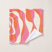 Ebb and Flow 4 – ピンク、オレンジ、クリーム バスタオルセット (ウォッシュタオル)