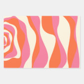 Ebb and Flow 4 – ピンク、オレンジ、クリーム ラッピングペーパーシート (正面2)
