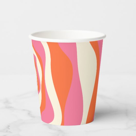 Ebb and Flow 4 – ピンク、オレンジ、クリーム 紙コップ (正面)