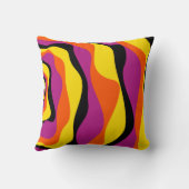 Ebb and Flow 4 – ブラック、ピンク、オレンジ、イエロー クッション (裏面)