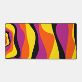 Ebb and Flow 4 – ブラック、ピンク、オレンジ、イエロー デスクマット (正面)