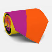 Ebb and Flow 4 – ブラック、ピンク、オレンジ、イエロー ネクタイ (ロール)