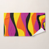 Ebb and Flow 4 – ブラック、ピンク、オレンジ、イエロー バスタオルセット (ハンドタオル)