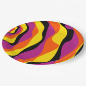 Ebb and Flow 4 – ブラック、ピンク、オレンジ、イエロー ペーパープレート (アングル)