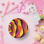 Ebb and Flow 4 – ブラック、ピンク、オレンジ、イエロー ペーパーボウル (パーティー)