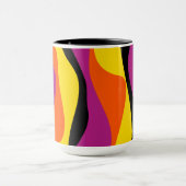 Ebb and Flow 4 – ブラック、ピンク、オレンジ、イエロー マグカップ (中央)