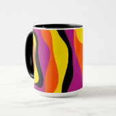 Ebb and Flow 4 – ブラック、ピンク、オレンジ、イエロー マグカップ (正面左)