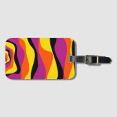 Ebb and Flow 4 – ブラック、ピンク、オレンジ、イエロー ラゲッジタグ (正面横)