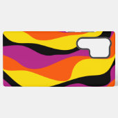 Ebb and Flow 4 – ブラック、ピンク、オレンジ、イエロー Samsung Galaxyケース (裏面横)