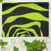 Ebb and Flow 4 – ライムグリーン キッチンタオル (折り畳み)