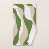 Ebb and Flow 4 – 白、砂、パームグリーン バスタオルセット (ハンドタオル)