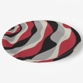 Ebb and Flow 4 – 赤、灰色、黒、およびボーン白 ペーパープレート (アングル)