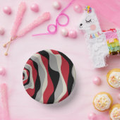 Ebb and Flow 4 – 赤、灰色、黒、およびボーン白 ペーパーボウル (パーティー)