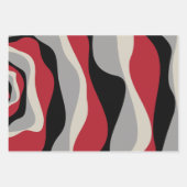 Ebb and Flow 4 – 赤、灰色、黒、およびボーン白 ラッピングペーパーシート (正面)