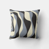 Ebb and Flow 4 in Black, Gray, and Cream クッション (裏面)