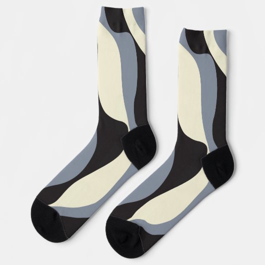 Ebb and Flow 4 in Black, Gray, and Cream ソックス (左)