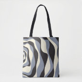 Ebb and Flow 4 in Black, Gray, and Cream トートバッグ (正面)