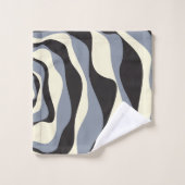 Ebb and Flow 4 in Black, Gray, and Cream バスタオルセット (ウォッシュタオル)