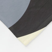 Ebb and Flow 4 in Black, Gray, and Cream フリースブランケット (角)