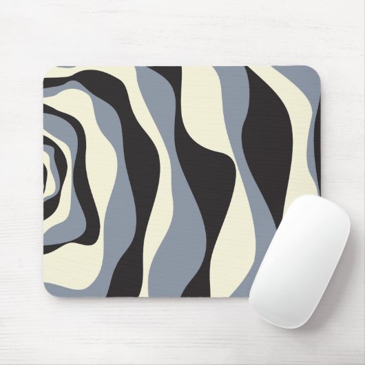 Ebb and Flow 4 in Black, Gray, and Cream マウスパッド (マウス)