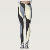 Ebb and Flow 4 in Black, Gray, and Cream レギンス (正面)