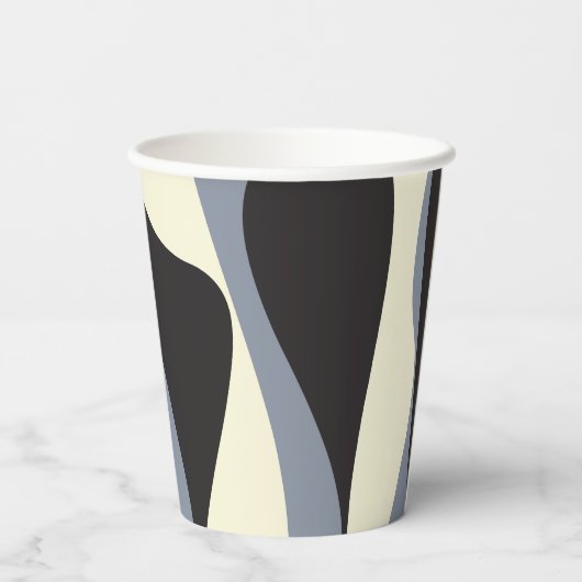 Ebb and Flow 4 in Black, Gray, and Cream 紙コップ (裏面)