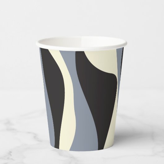 Ebb and Flow 4 in Black, Gray, and Cream 紙コップ (左)