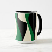 Ebb and Flow 4 in Green, Cream and Black マグカップ (正面右)