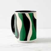 Ebb and Flow 4 in Green, Cream and Black マグカップ (正面左)