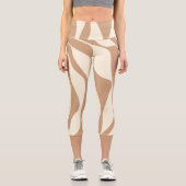 Ebb and Flow 4 in Tan and Cream カプリレギンス (正面)