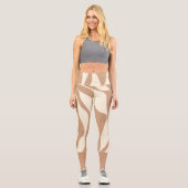 Ebb and Flow 4 in Tan and Cream カプリレギンス (正面)