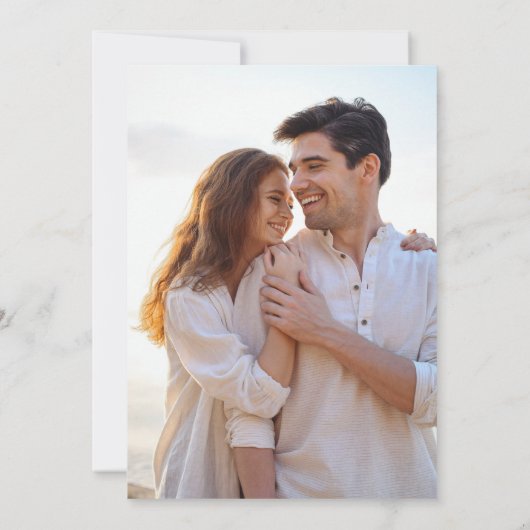 Ebb Tideエレガントシンプル写真コースタルウォーター色 セーブザデート (裏面)