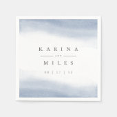 Ebb Tide Coastal Water Color 結婚's スタンダードカクテルナプキン (正面)