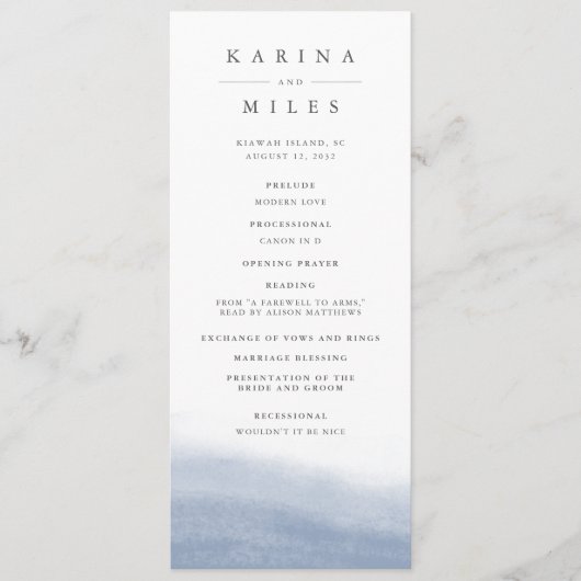 Ebb Tide Coastal Water Color 結婚's プログラム (正面)