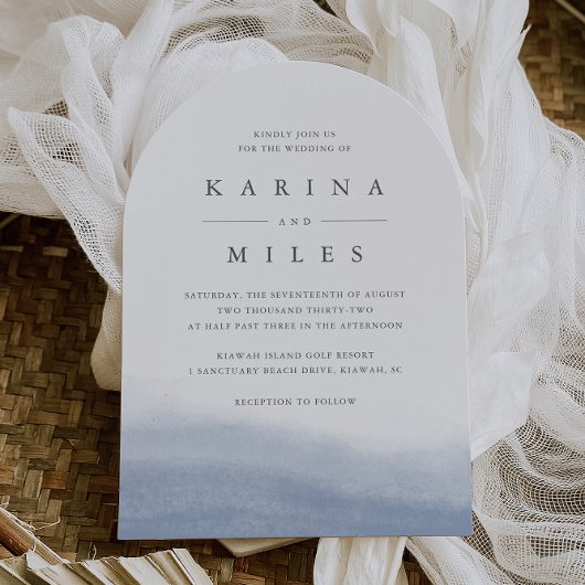 Ebb Tide Coastal Water Color 結婚's 招待状