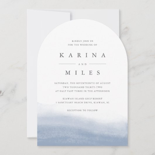 Ebb Tide Coastal Water Color 結婚's 招待状 (正面)