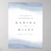 Ebb Tide Coastal Water Color 結婚's Welcome Sign ポスター (正面)
