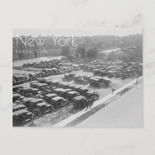 Ebbetsフィールドに駐車された自動車 ポストカード (正面)