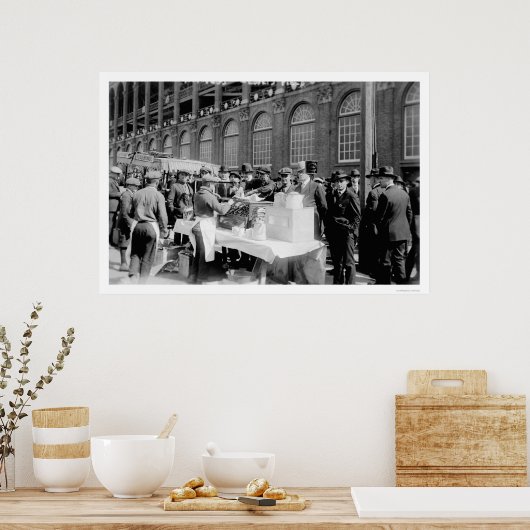 Ebbets Field Hot Dog Stand Baseball 1920 ポスター (キッチン)