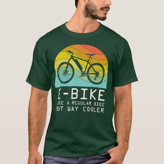 EBike自転車クール用電動バイクバッテリーモーター Tシャツ (正面)