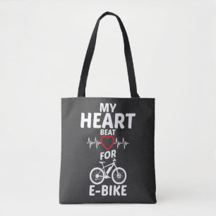 Ebike E Bike T-Shirtのマイハートビート トートバッグ
