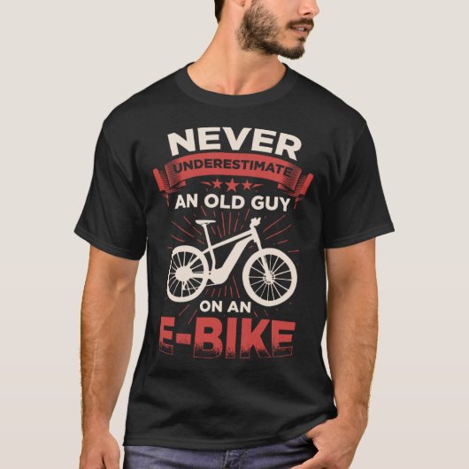 Ebike Pensioner Bicycle E Bike Cyclist Mountain Bi Tシャツ (正面)