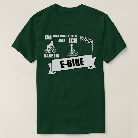 EBike stolz lustig Tシャツ (デザイン正面)