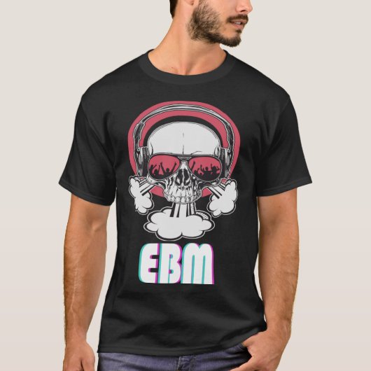 EBMディスコテクノトランススカル Tシャツ (正面)