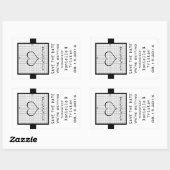 Ebonyハート数学グラフ日付シールを保存 長方形シール (シート)