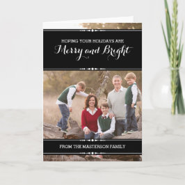 Ebony単純にシックなホリデーフォトカード シーズンカード