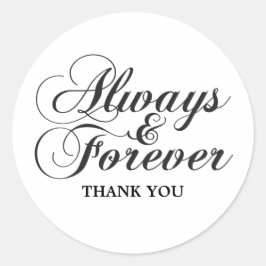 Ebony Always & Forever Thank You Stickers ラウンドシール