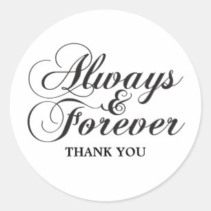 Ebony Always & Forever Thank You Stickers ラウンドシール